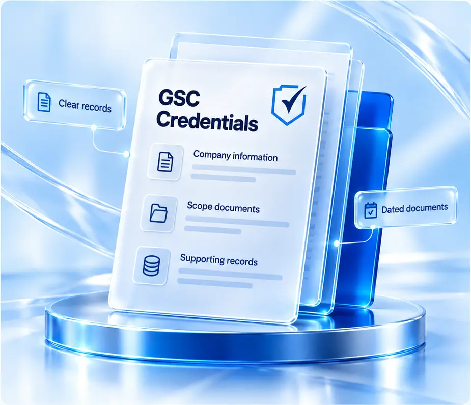 GSC credentials records and supporting documents